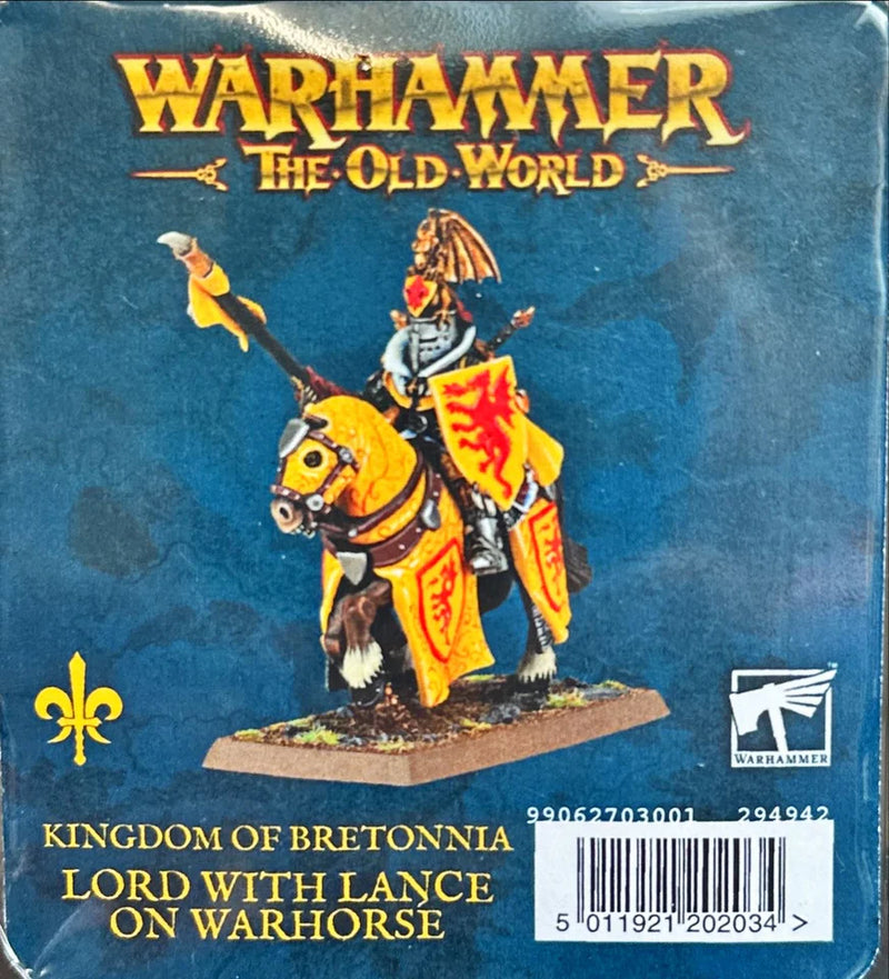 The Old World Kingdom of Bretonnia - Lord with Lance on Warhorse (metal)