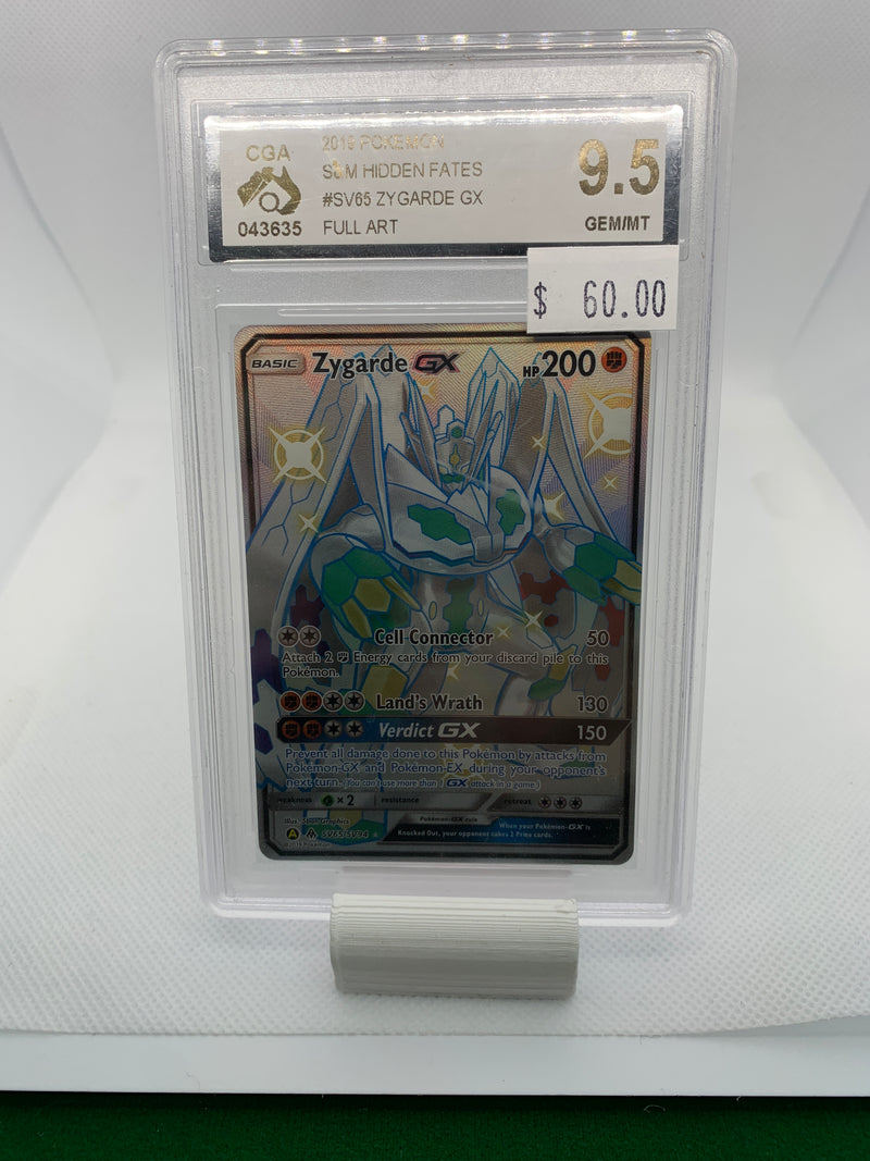 2019 Pokemon Hidden Fates - Zygarde GX (SV65) Graded CGA 9.5