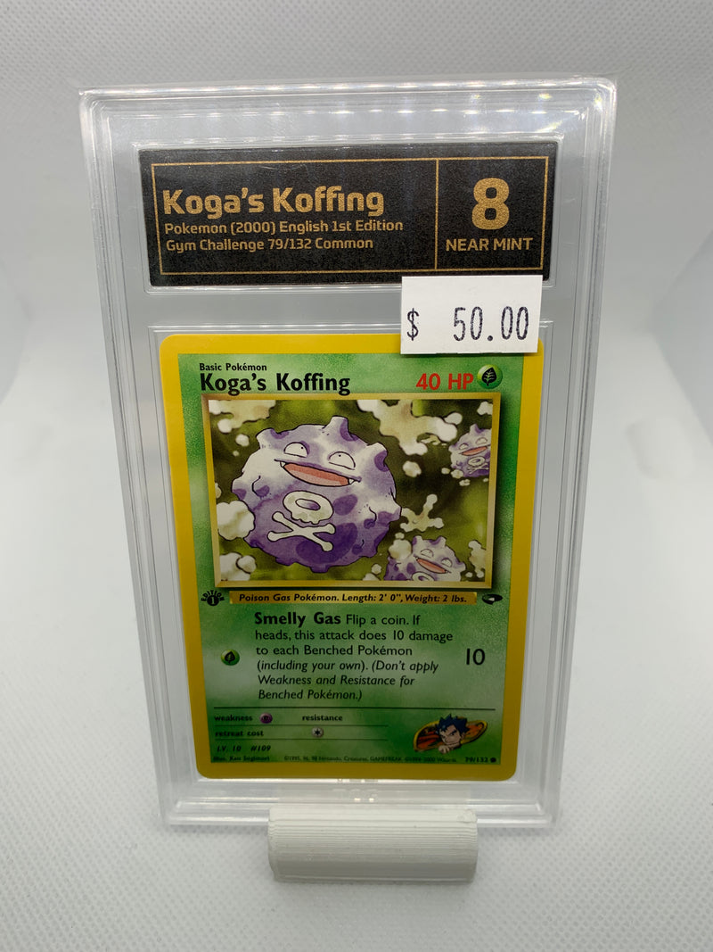 2000 Pokemon Gym Heroes - Koga's Koffing (79/132) - 1st Edition - Graded TCG 8