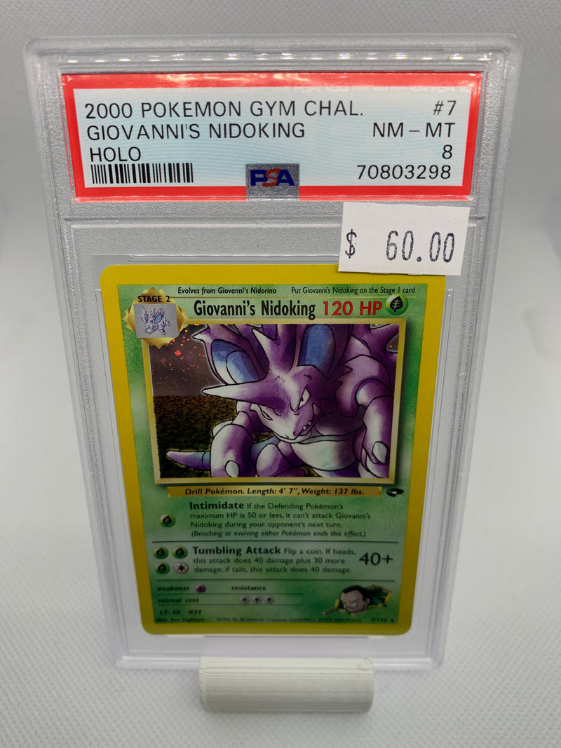 2000 Pokemon Gym Challenge - Giovanni's NIdoking (07/132) - Graded PSA 8