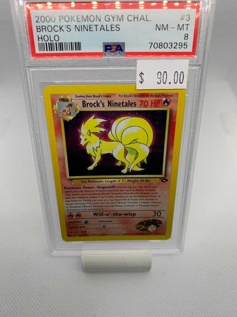 2000 Pokemon Gym Challenge - Brock's Ninetales (03/132) Graded PSA 8