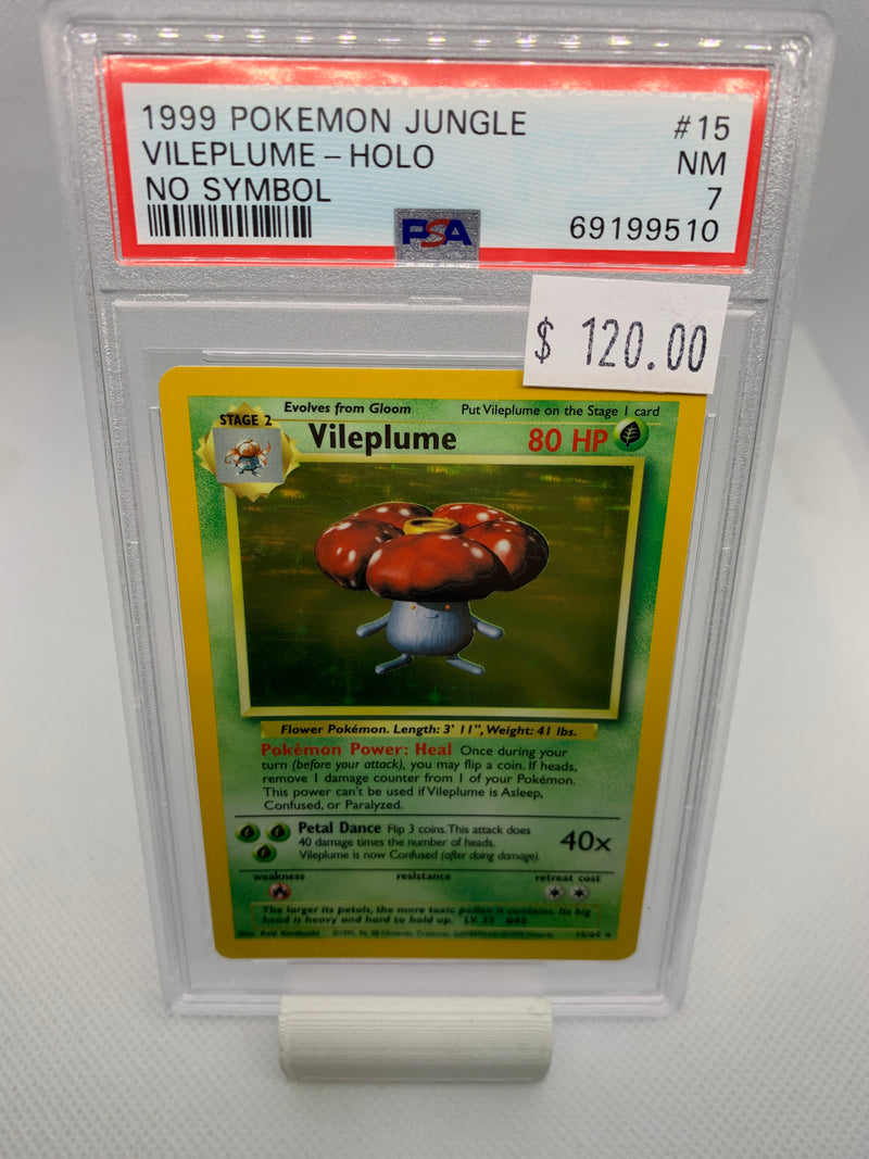 1999 Pokemon Jungle- Vileplume (15/64) - HOLO - Graded PSA 7