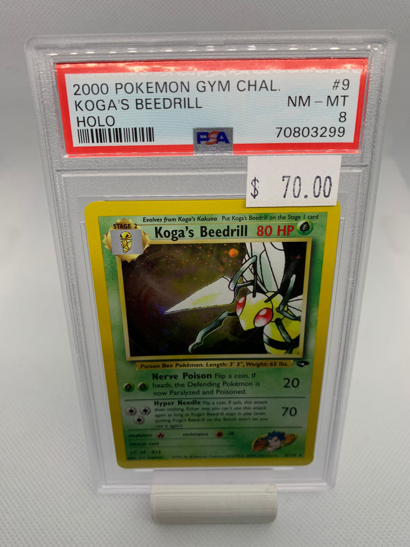 2000 Pokemon Gym Challenge - Koga's Beedrill (09/132) Graded PSA 8