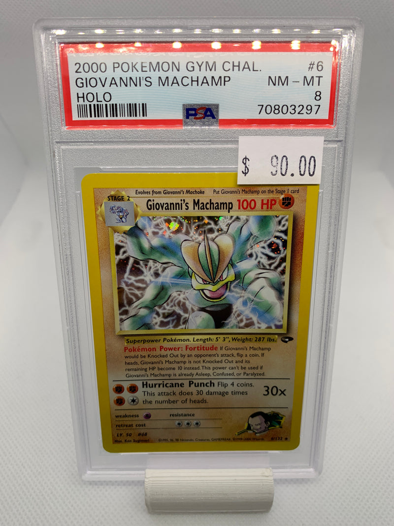 2000 Pokemon Gym Challenge - Giovanni's Machamp (06/132) Graded PSA 8