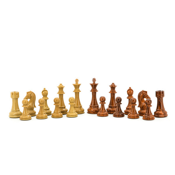 Dal Rossi Italy Brown and Box Wood Grain Finish 110mm Chess Pieces ONLY
