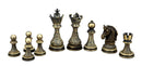 Dal Rossi - Regal Copper & Silver 90mm Chess Pieces w/ 20" Box (walnut finish)