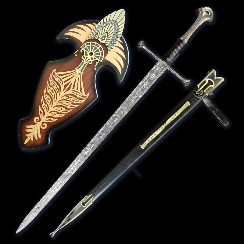 Lord Of The Rings Aragorn King Sword with Embellished Backboard