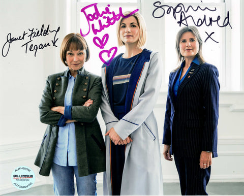 Jodie Whittaker & Janet Fielding & Sophie Aldred