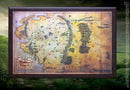 The Hobbit 16 x 11 Inch Framed Map of Middle Earth - Collectors Noble