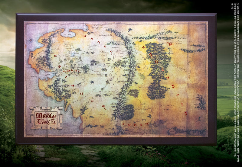 The Hobbit 16 x 11 Inch Framed Map of Middle Earth - Collectors Noble