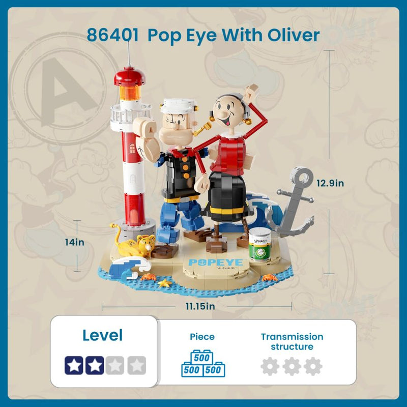 Popeye - Popeye w/Olive Figure Set (1209pcs)