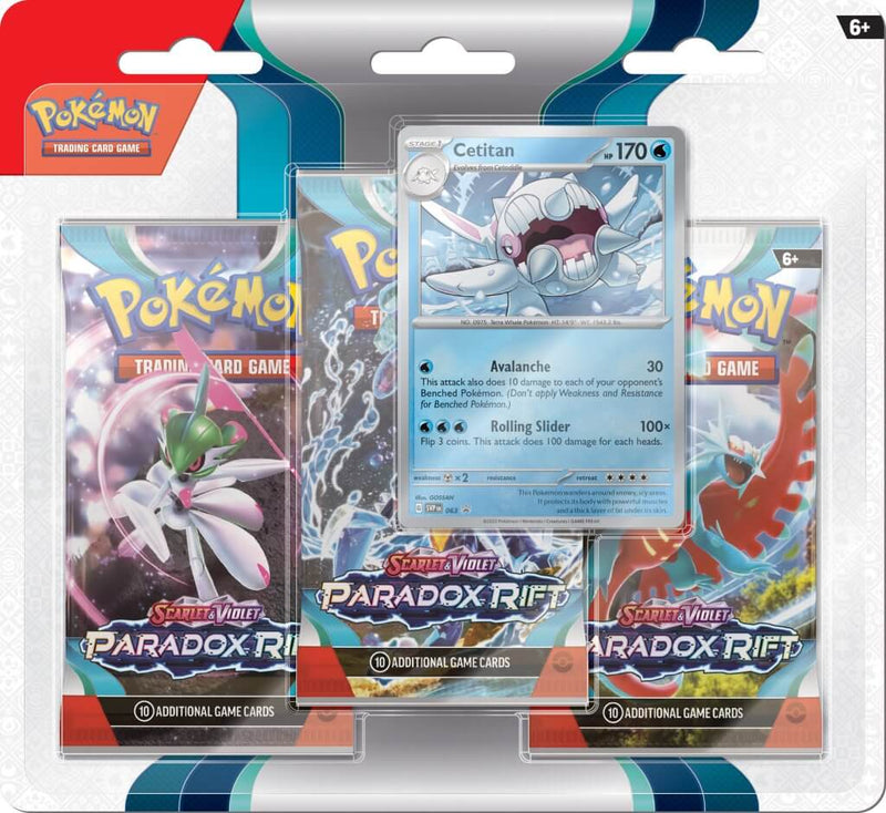 Pokemon TCG Scarlet & Violet 4 Paradox Rift Three Booster Blister