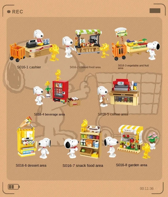 Peanuts- SNOOPY SUPERMARKET BUILDING BLOCKS BLIND BOX