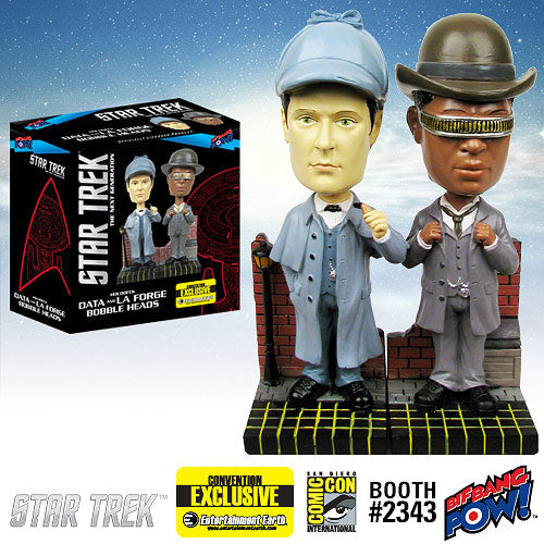 Star Trek The Next Generation Sherlock Holmes Data and La Forge Bobble Heads