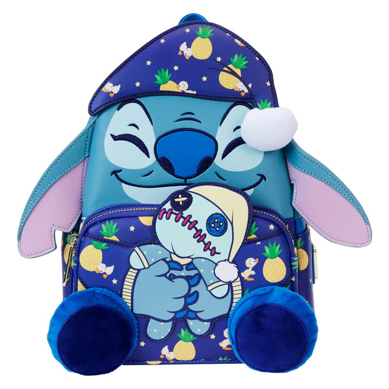 SDCC 2024 Loungefly  Limited Edition Bedtime Stitch Glow Mini Backpack and Zip Around Wallet