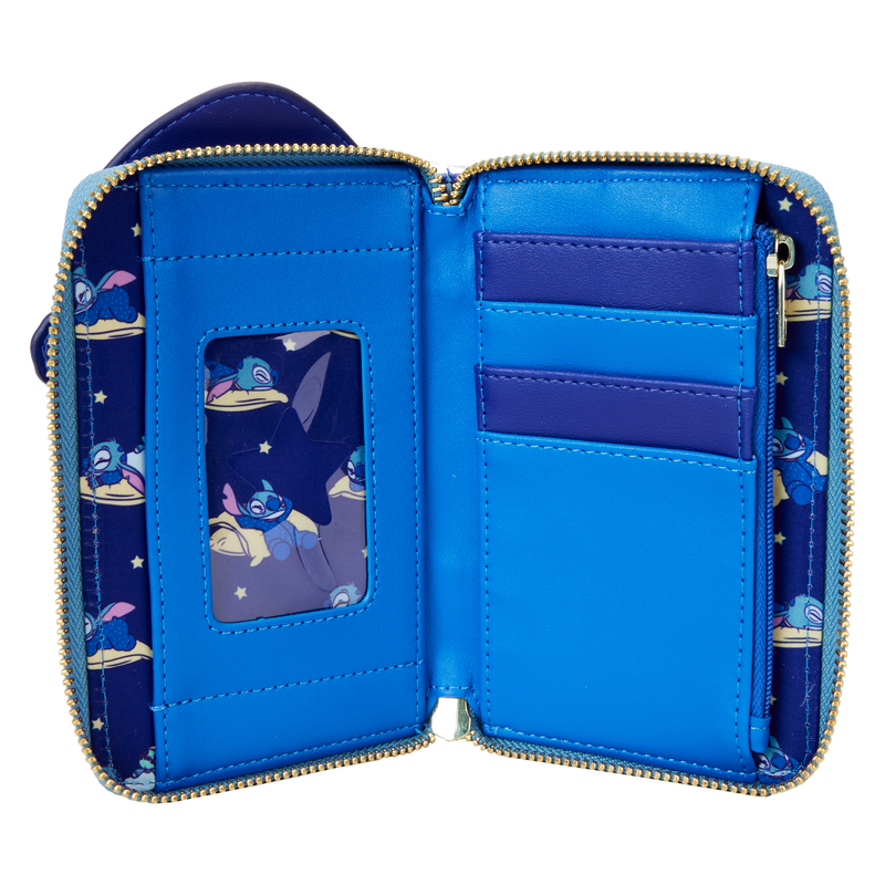 SDCC 2024 Loungefly  Limited Edition Bedtime Stitch Glow Mini Backpack and Zip Around Wallet