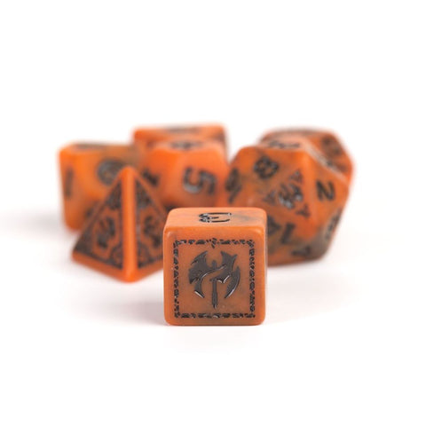 Sirius Dice - D&D Adventure Dice - Barbarian - Orange