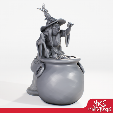 YKS Miniatures - Barovian Witch - Cauldron (M)