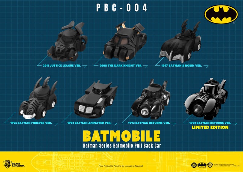 Beast Kingdom - Pull Back Car - Batman Series Batmobile - Blind Box Set (6 in the Assortment)