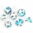 Chessex D7-Die Set Dice Gemini Teal-White/Black (7 Dice in Display)