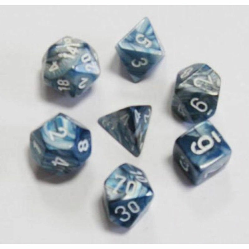 Chessex D7-Die Set Dice Polyhedral Slate White  (7 Dice in Display)