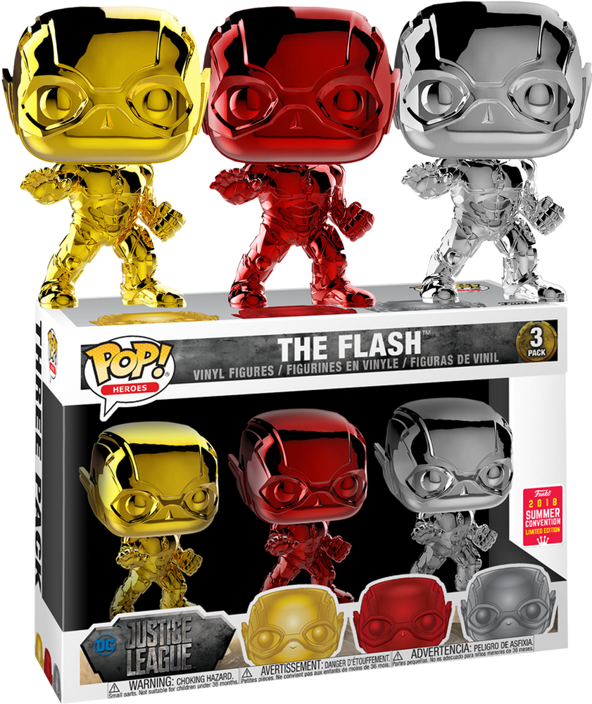 The Flash Funko Pop! Justice League 3 Pack 2018 Summer Convention Exclusive