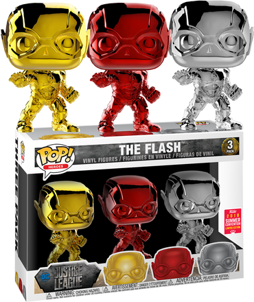 The Flash Funko Pop! Justice League 3 Pack 2018 Summer Convention Exclusive