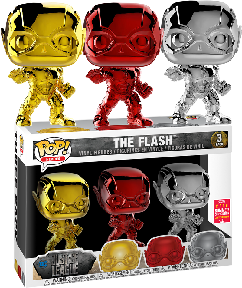The Flash Funko Pop! Justice League 3 Pack 2018 Summer Convention Exclusive