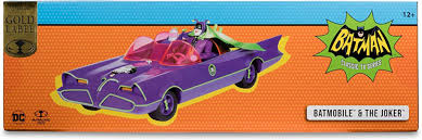 Batman 66 - Batmobile With Joker Figure (Gold Label)