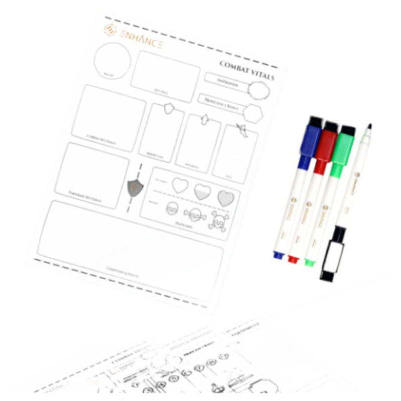 ENHANCE - Tabletop - Acrylic Character Sheets - Clear