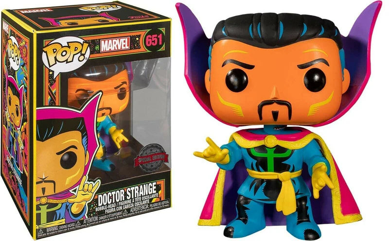Marvel - Funko Pop! Figure - Doctor Strange Special Edition Black Light (651)