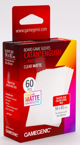 Catan - Accessories - Sleeves - Catan English (56mm x 82mm) - Clear Matte