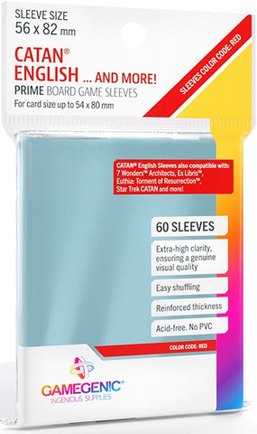 Catan - Accessories - Sleeves - Catan English (56mm x 82mm) - Size Code RED