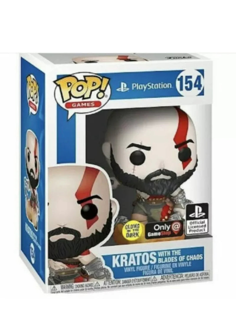 Kratos with the Blades of Chaos - POP! Figure - Playstation GameStop Exclusive GLOW (154)