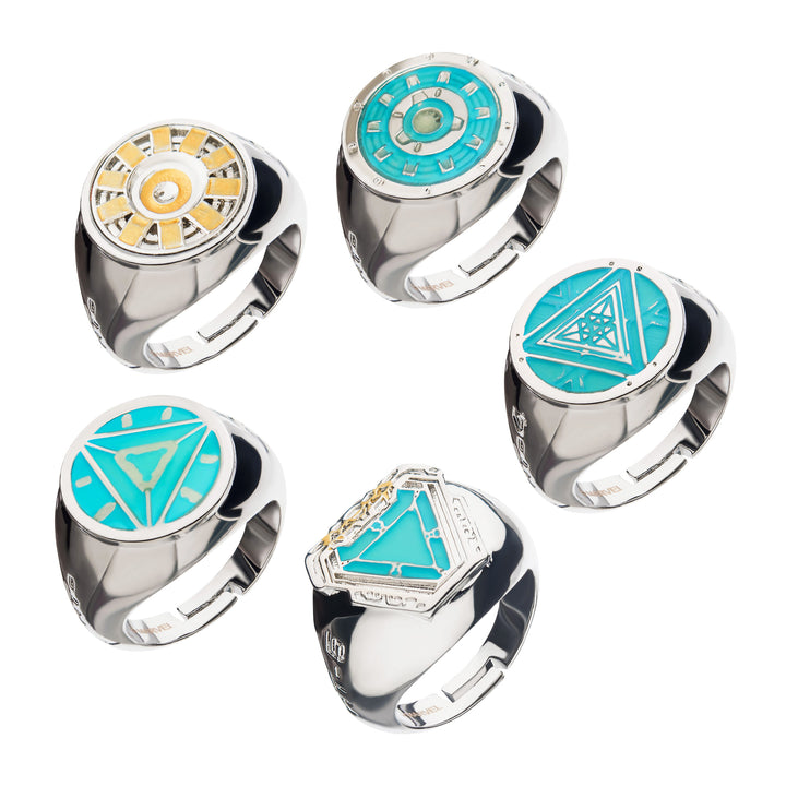 Marvel Iron-Man Arc Reactor 5-pieces Adjustable Ring Set