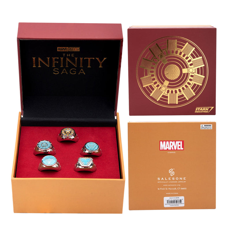 Marvel Iron-Man Arc Reactor 5-pieces Adjustable Ring Set