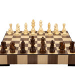 Dal Rossi - 14″ Wooden Inlaid box, with drawer and chess pieces