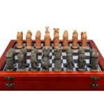 Hand Painted – “Australiana” Theme with 75mm pieces, 45cm Board w/ Storage Box Chess Set