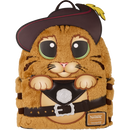 Shrek Loungefly - Puss in Boots Plush Cosplay 10" Faux Leather Mini Backpack
