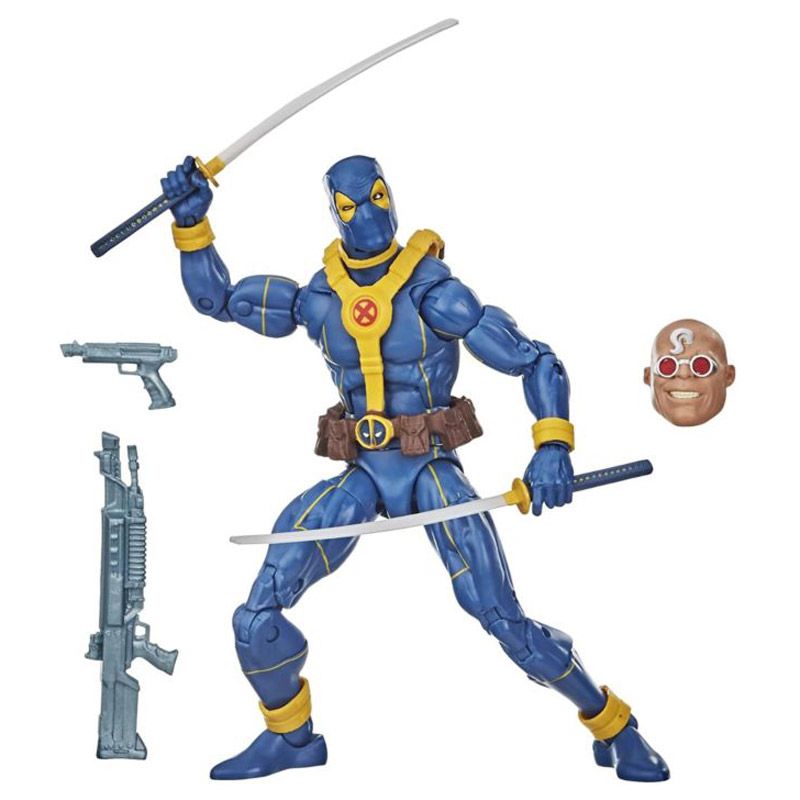 Marvel Legends 6" Deadpool Series Blue & Gold Deadpool Strong Guy BAF