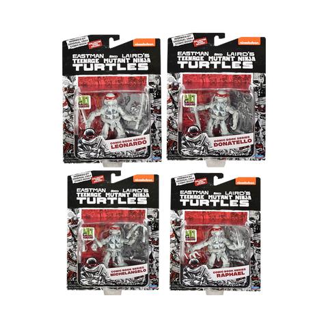 TMNT Classic - Black & White Turtles 40th Anniversary 4" Action Figure 4-Pack