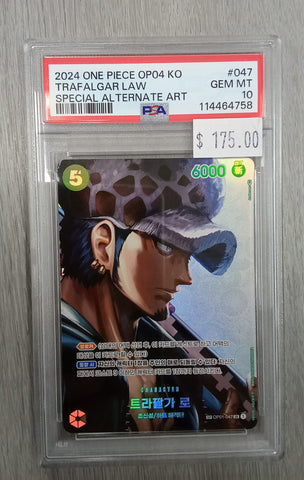 2024 One Piece (OP04) - JPN Trafalgar Law- Alternate Art - #OP01-047 - Graded PSA 10