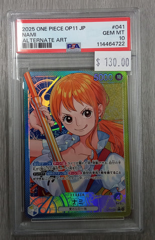 2024 One Piece (OP11) - JPN Nami - Alternate Art - #OP11-041 - Graded PSA 10