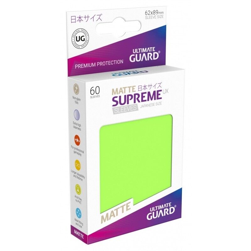 Ultimate Guard Supreme UX Sleeves Japanese Size Matte Light Green (60)