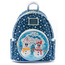 Loungefly Mickey and Minnie Snowman Snow Globe Mini Backpack