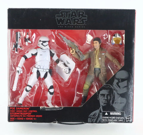 Star Wars - Black Series - Poe Dameron / First Order Riot Control Stormtrooper 6" Action Figures