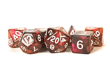MDG 16mm Acrylic Polyhedral Dice Set: Stardust Supervolcano
