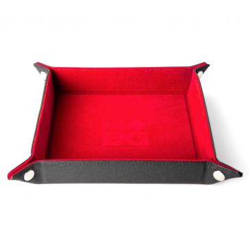 MDG Fold Up Velvet Dice Tray w/ PU Leather Backing: Red
