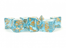 MDG 16mm Resin Polyhedral Dice Set: Blue w/ Gold Foil