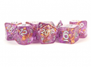 MDG 16mm Resin Polyhedral Dice Set: Purple w/ Gold Foil